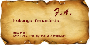 Fekonya Annamária névjegykártya