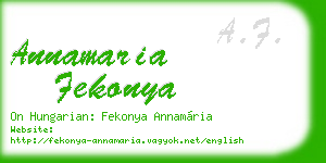 annamaria fekonya business card
