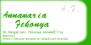 annamaria fekonya business card
